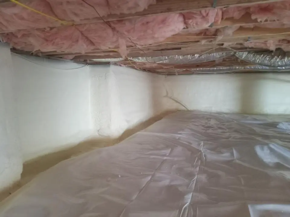 Crawl space encapsulation with closed-cell spray foam for Spray Foam Roofing Repair in East Aurora